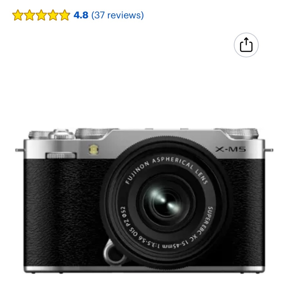 Fujifilm X-M5 Black and Silver Mirrorless Camera + Fujifilm hotshoe flash
